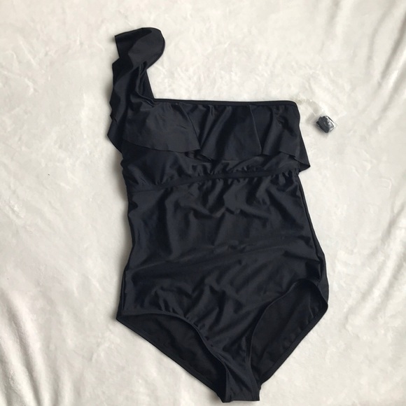 One shoulder ruffle one piece - Picture 1 of 5